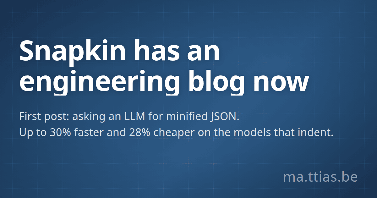 Snapkin has an engineering blog now