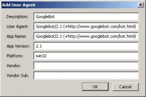 Add GoogleBot's User Agent