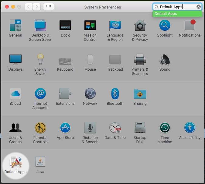 how to change the default app mac